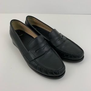 Cole Haan Black Leather Alexa Penny Loafers Flats